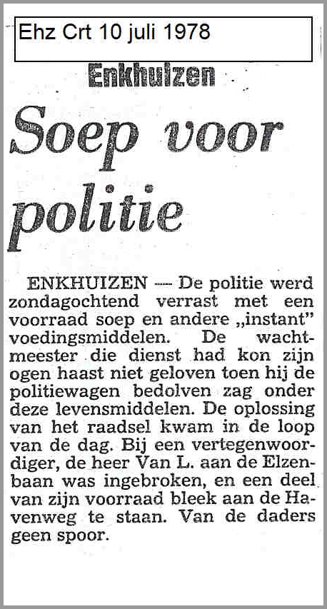 RPG Enkhuizen 1970 1980 CD 78 soep politie 78(7V)